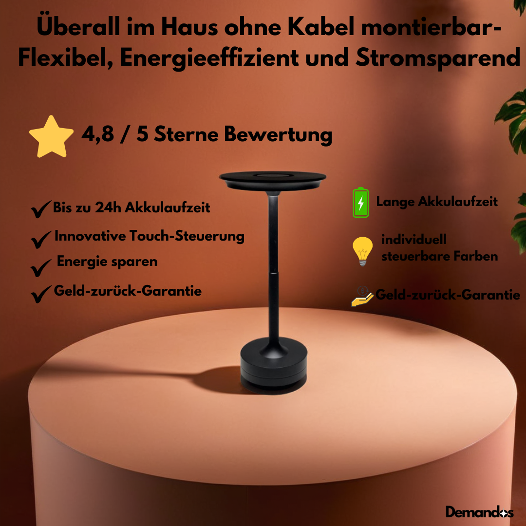 Demandos™ „Havbloss“ kabellose Touch Lampe - Atmosphäre ohne Limits