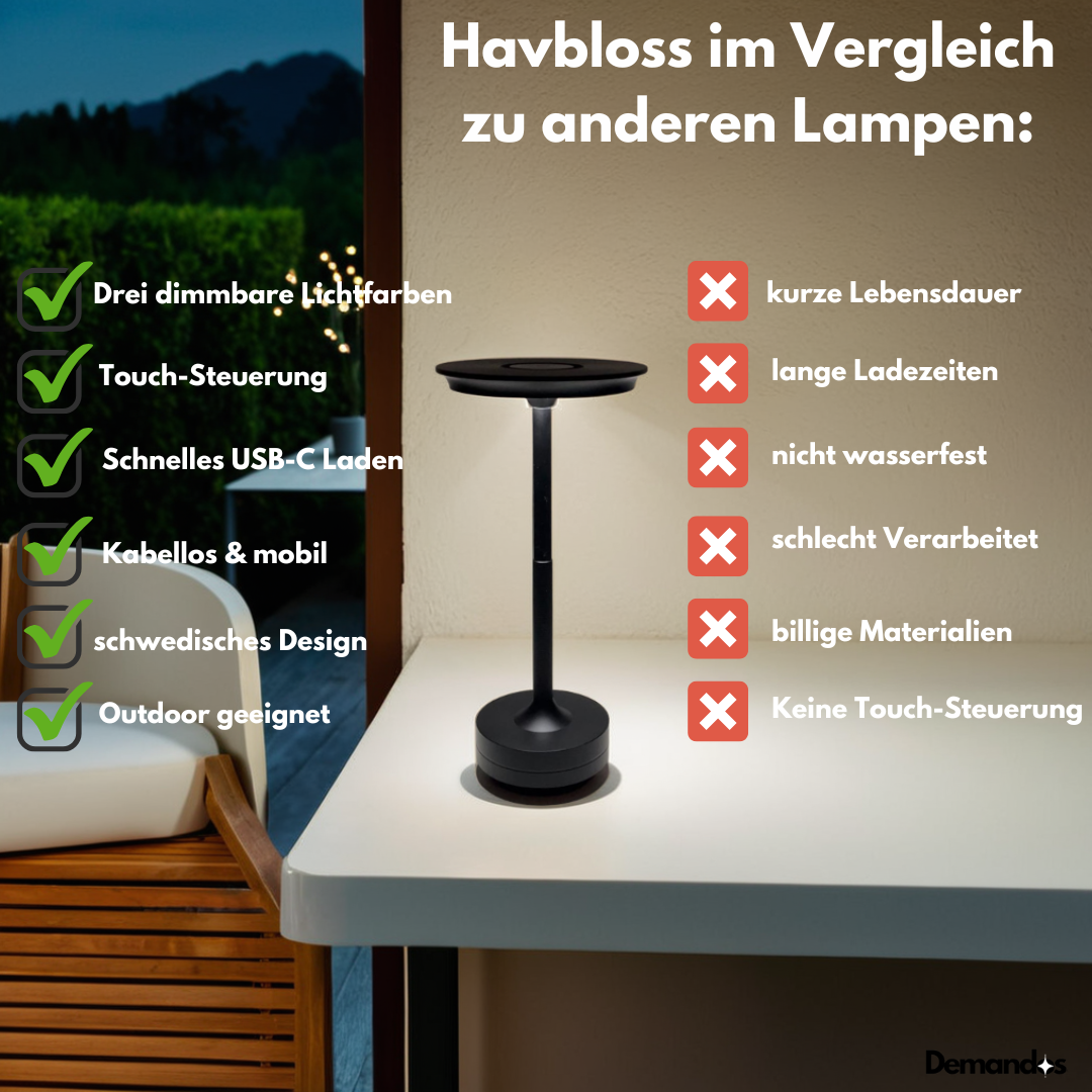 Demandos™ „Havbloss“ kabellose Touch Lampe - Atmosphäre ohne Limits